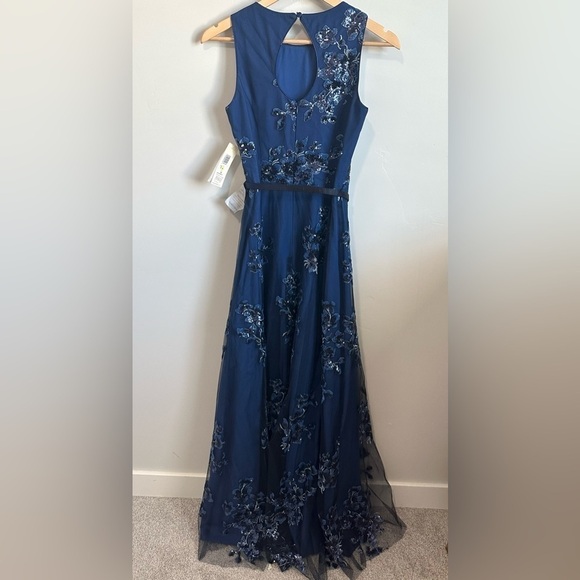 Eliza J Sequin Floral Print Belted Gown - Picture 4 of 13